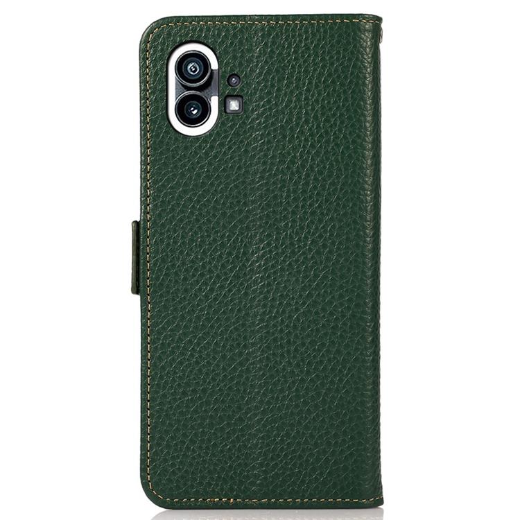 KHAZNEH - KHAZNEH Nothing Phone 1 Plånboksfodral Äkta Läder - Grön