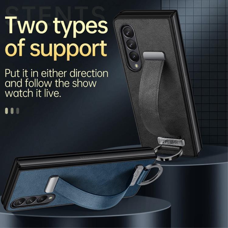 SULADA - SULADA Galaxy Z Fold 4 Skal Kickstand med Wristband - Svart
