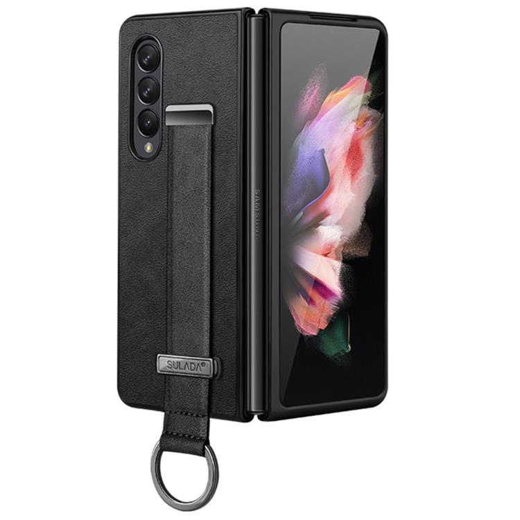 SULADA - SULADA Galaxy Z Fold 4 Skal Kickstand med Wristband - Svart