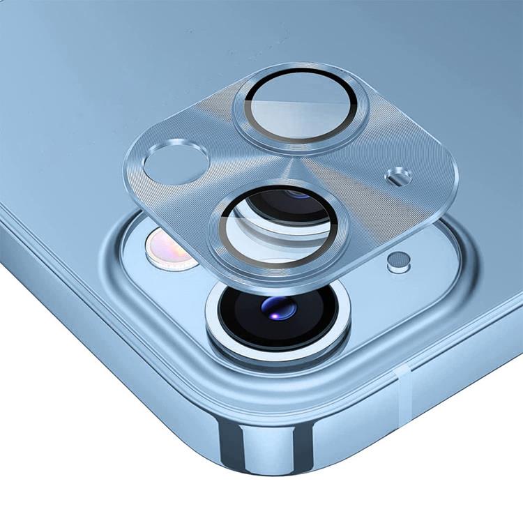 HAT PRINCE - ENKAY iPhone 14/14 Plus Kameralinsskydd Härdat Glas - Blå