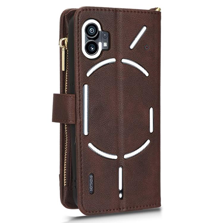 A-One Brand - Nothing Phone 1 Plånboksfodral Zipper - Brun
