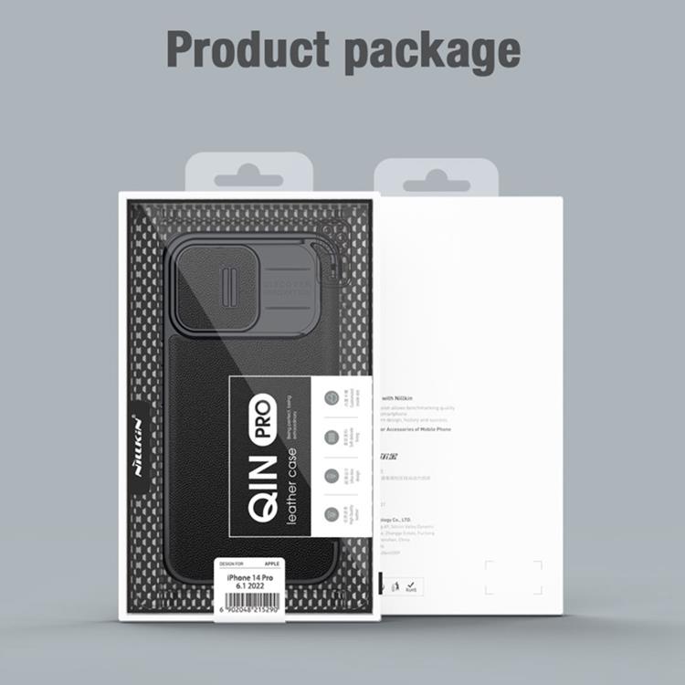 Nillkin - Nillkin iPhone 14 Plånboksfodral Qin Pro - Svart