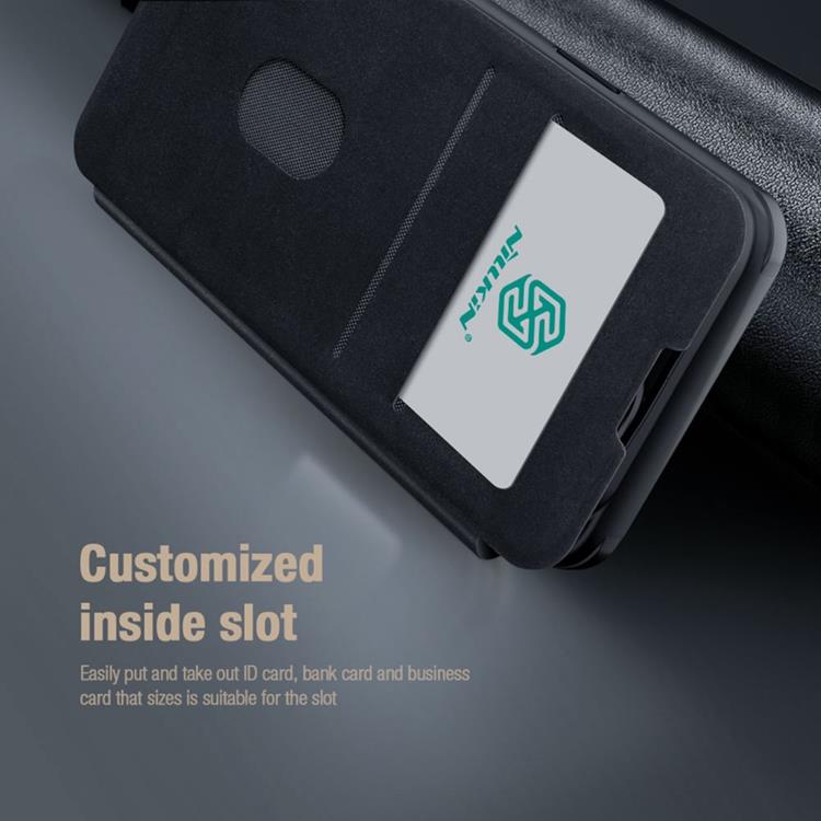 Nillkin - Nillkin iPhone 14 Plånboksfodral Qin Pro - Grå