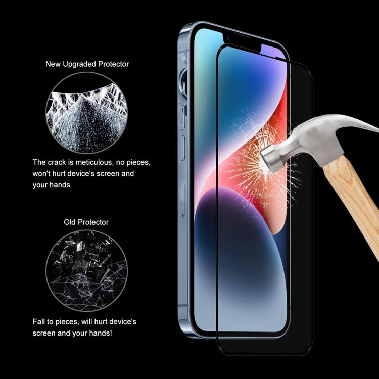 A-One Brand - [1-PACK] iPhone 14 Plus Skärmskydd Härdat Glas - Svart