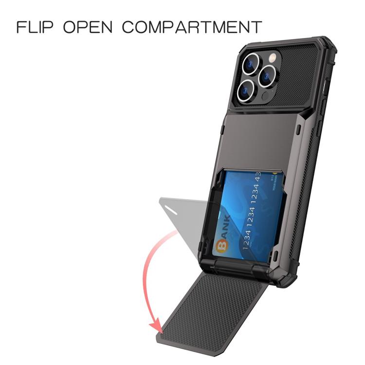 A-One Brand - iPhone 14 Skal Korthållare Flip - Svart