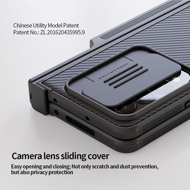 Nillkin - Nillkin Galaxy Z Fold 4 Skal CamShield Pro Kicksatand - Svart