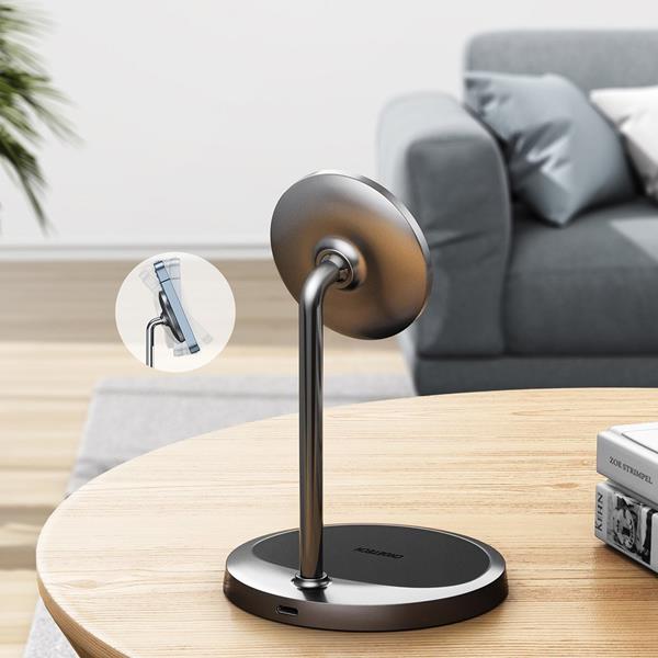 UTGÅTT - Choetech Magsafe 2in1 Magnetic Holder Qi Wireless Charger - Grå