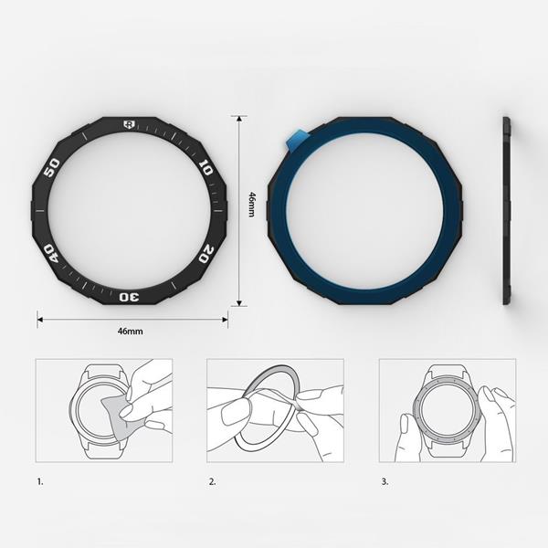 UTGÅTT Ringke Bezel Styling Ring Skal Galaxy Watch 46mm / Gear S3 - Svart 