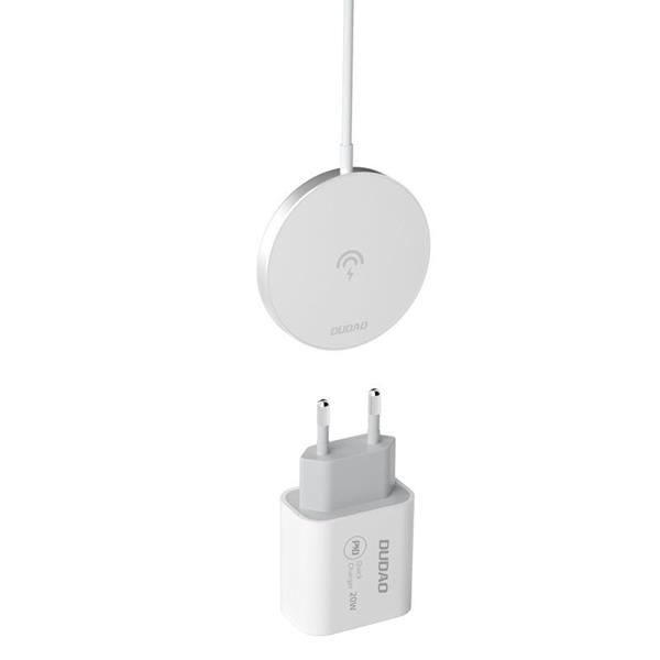 Dudao - Dudao Magsafe Kit Trådlös Qi & 20W AC Laddare - Vit