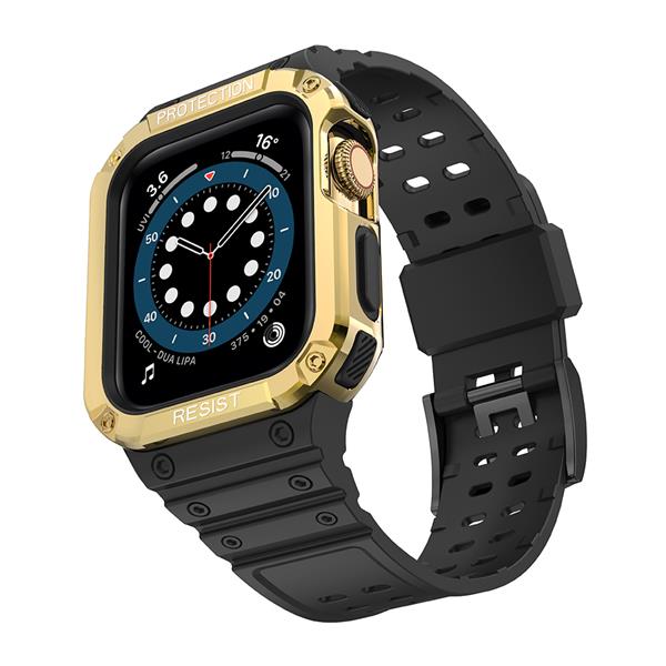 Ruhtel - Armband kompatibelt med Apple Watch 4/5/6/7/SE (42/44/45mm) Svart