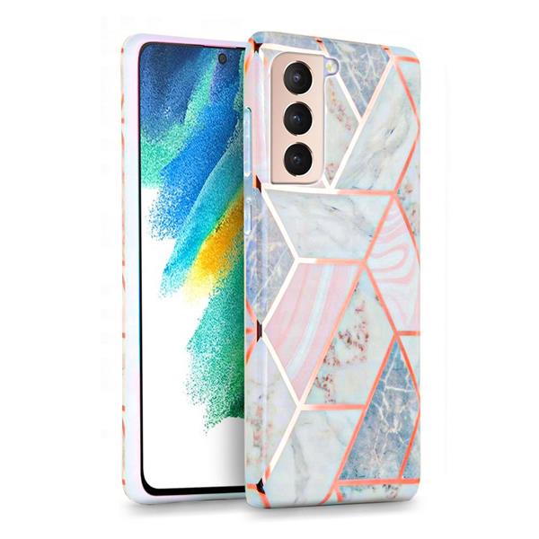 Tech-Protect - Tech-Protect Marble Skal Galaxy S21 FE - Rosa