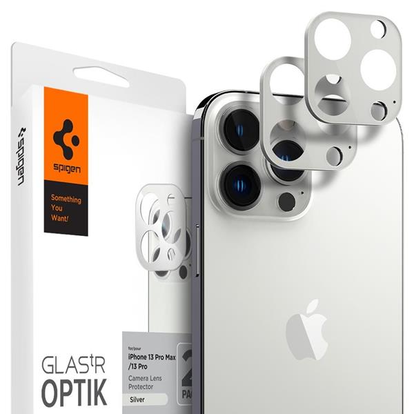 Spigen - Spigen Optik.tr Linsskydd 2-Pack iPhone 13 Pro / 13 Pro Max - Silver