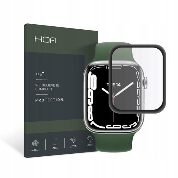 Hofi Hybrid Pro Plus Härdat Glas Skärmskydd Apple Watch 7/8 41mm - Svart