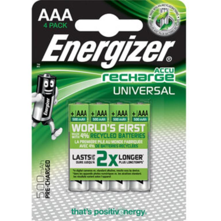 Energizer - ENERGIZER Batteri AAA/LR03 Laddbart Ni-Mh 500mAh 4-pack