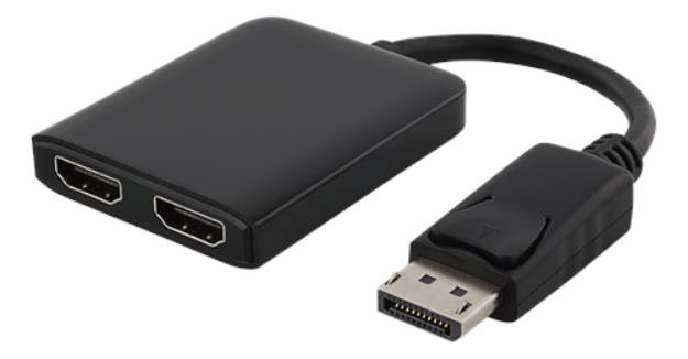 Deltaco - Deltaco DisplayPort - 2xHDMI MST-hubb - Svart