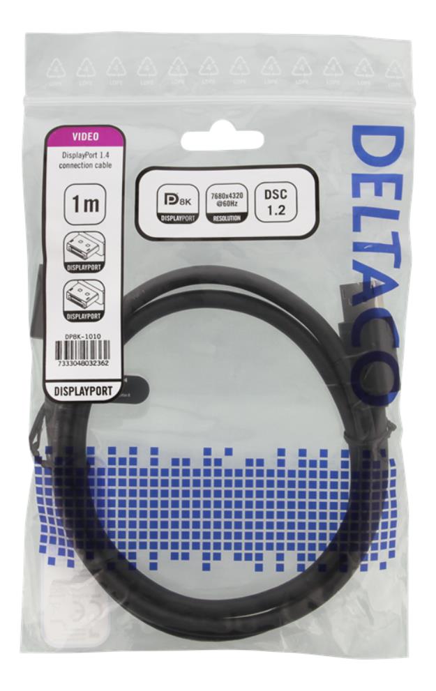 Deltaco - Deltaco DisplayPort-kabel, 1.5m - Svart