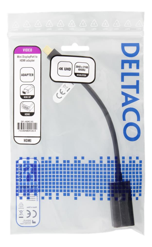 Deltaco - Deltaco Mini DisplayPort till HDMI Adapter - Svart