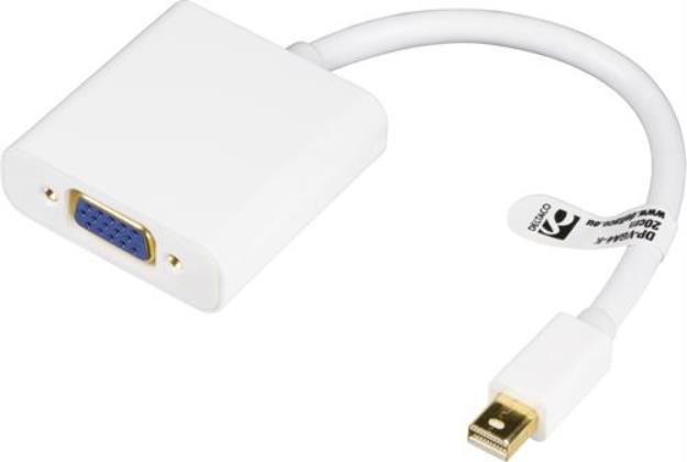 Deltaco Deltaco Mini DisplayPort till VGA kabel 1m - Vit 