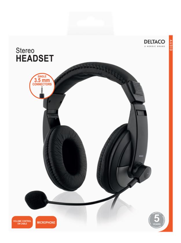 Deltaco - Deltaco Minitele-kontakt Headset - Svart