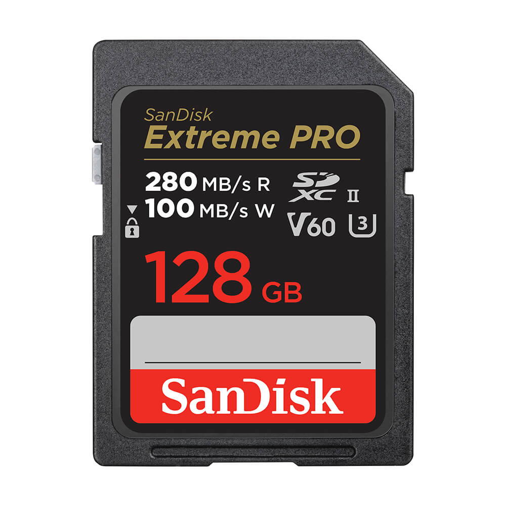 SANDISK Extreme Pro 128GB 280MB/s V60 C10 UHS-II - TheMobileStore Datortillbehör