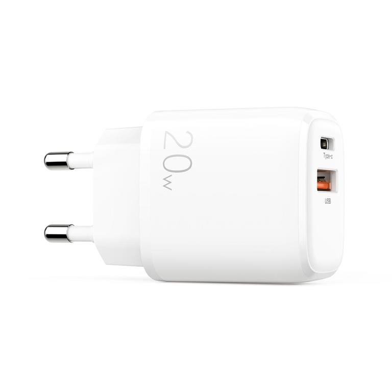 SiGN - SiGN Snabbladdare 3.5A 20W, USB-C & Lightning Kabel, 1m