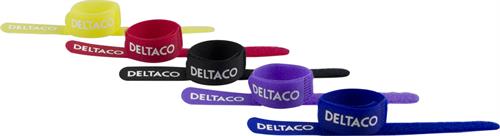 Deltaco - DELTACO kabelsorteringskit, kardborrband i olika färger 10-pack