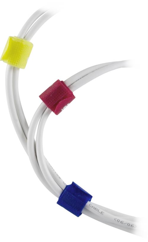 Deltaco - DELTACO kabelsorteringskit, kardborrband i olika färger 10-pack