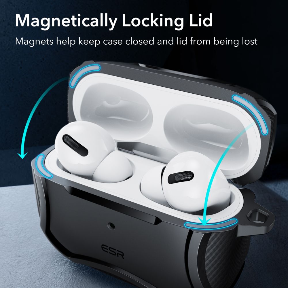 ESR - ESR Magsafe Airpods Pro 1/2 Skal Cyber Armor - Svart