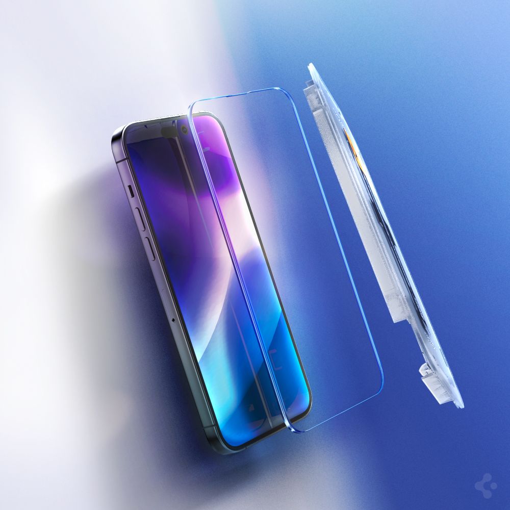 Spigen - Spigen iPhone 14 Pro Max Skärmskydd i Härdat Glas Ez-Fit 2-Pack - Clear