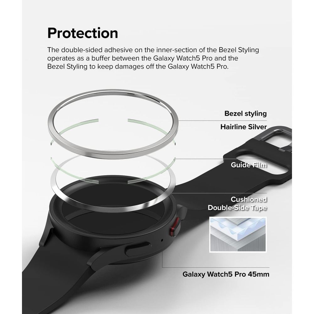 Ringke - Ringke Galaxy Watch 5 Pro (45mm) Skal Bezel Styling - Silver