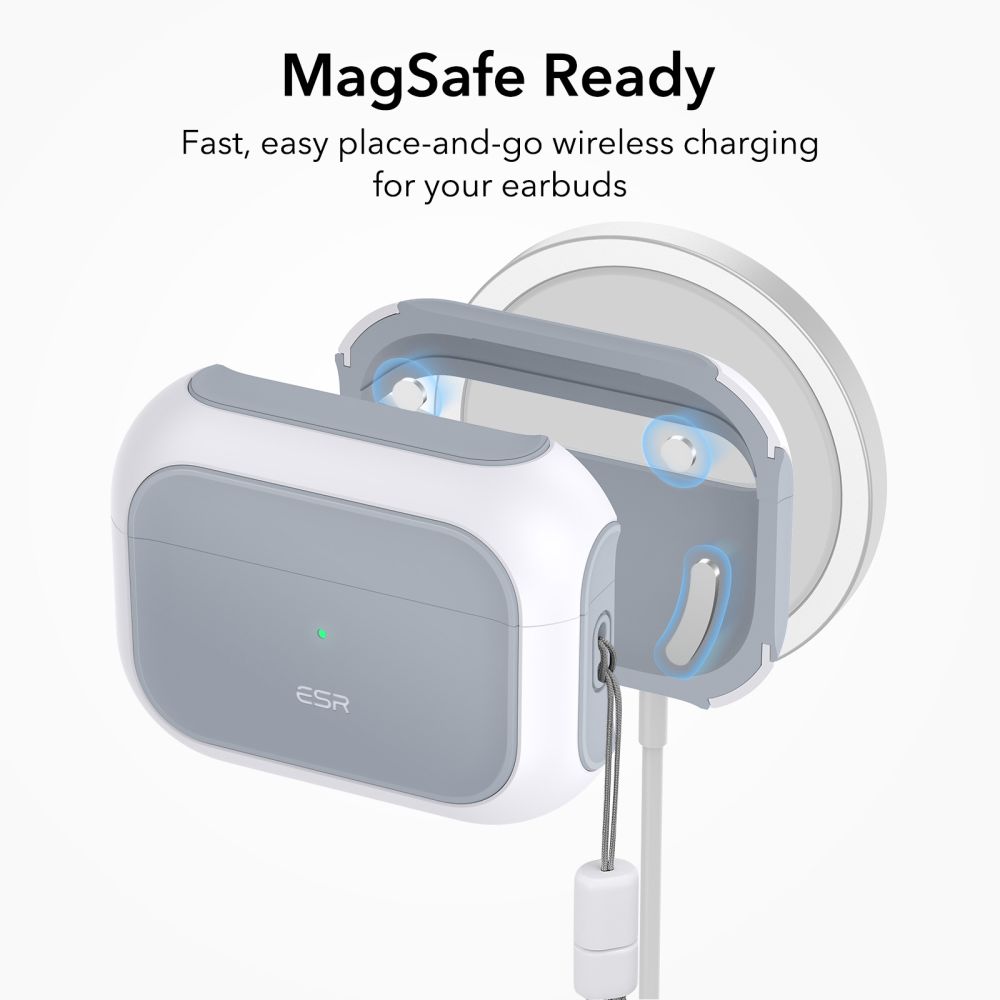 ESR - ESR Magsafe Airpods Pro 1/2 Skal Orbit Halolock - Vit