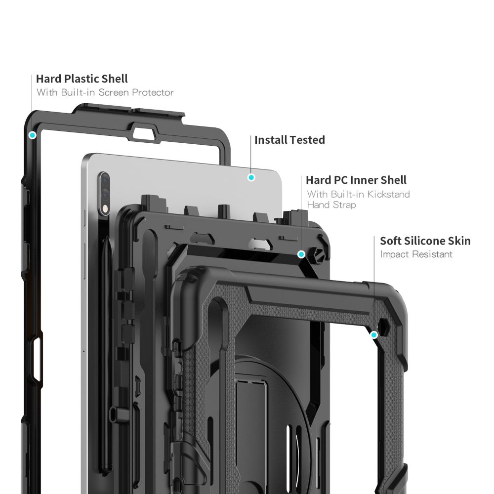 Tech-Protect - Tech-Protect Galaxy Tab S7 Plus/S8 Plus/S7 FE Skal - Svart