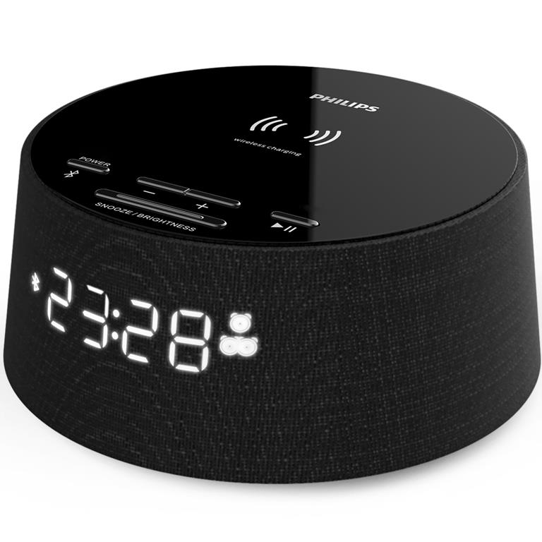 Philips - PHILIPS Digital väckarklocka m. högtalare QI-laddning