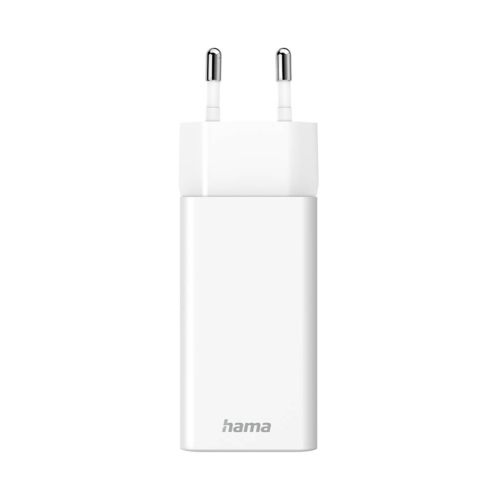 Hama - HAMA Laddare 220V GaN USB-C/A PD 65W - Vit