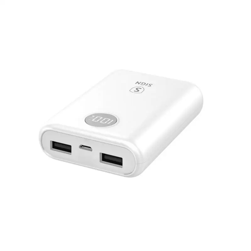 SiGN - SiGN Mini Q.C Powerbank med Display 10.000mAh - Vit