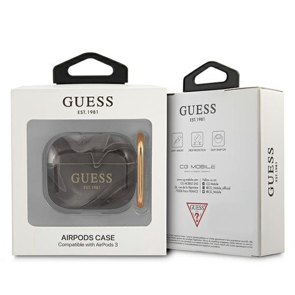 Guess Guess Skal Marble Collection Airpods 3 - Svart 