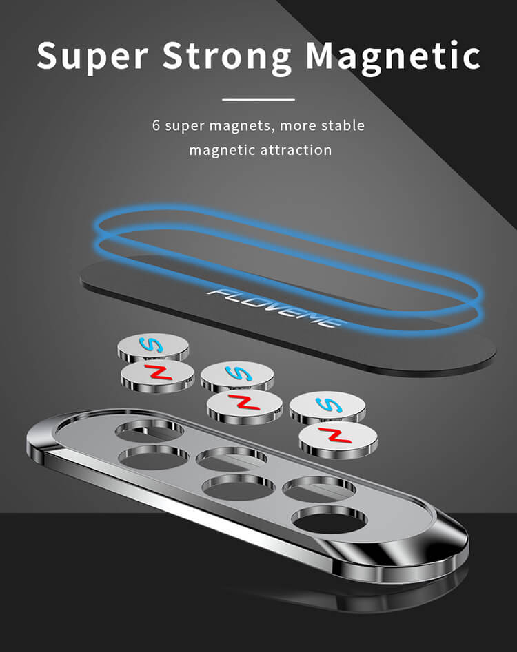 Floveme - Floveme Universal Magnetisk Mobilhållare - Svart