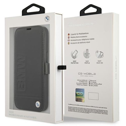 BMW - BMW Signature Äkta Läder Fodral iPhone 13 - Svart