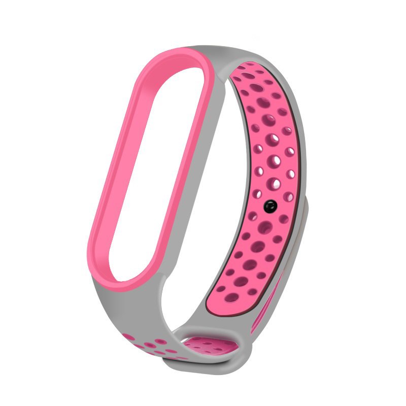 A-One Brand - Dots Ersättningsarmband till Xiaomi Mi Band 4/3 - Grå / Rosa