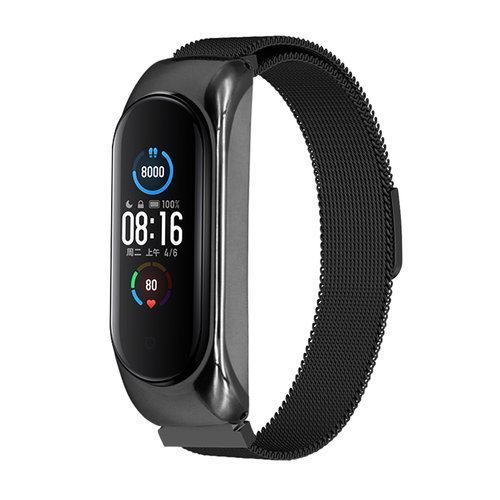 UTGATT1 - Metall Ersättningsarmband till Xiaomi Mi Band 6/5/4/3 - Svart