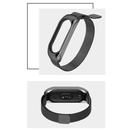 UTGATT1 - Metall Ersättningsarmband till Xiaomi Mi Band 6/5/4/3 - Svart