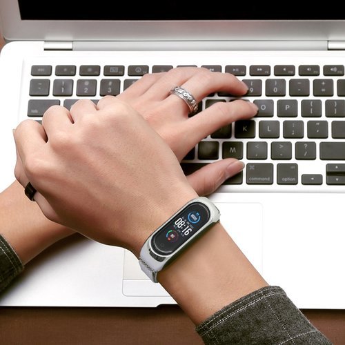 UTGATT1 - Metall Ersättningsarmband till Xiaomi Mi Band 6/5/4/3 - Svart