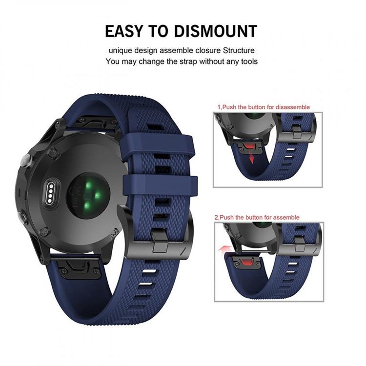 Tech-Protect - Tech-Protect Smooth Garmin Fenix Band 5/6/6 Pro - Navy Blå