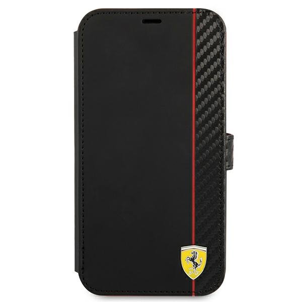 Ferrari - Ferrari On Track Carbon Stripe Plnboksfodral iPhone 13 Pro / 13 - Svart