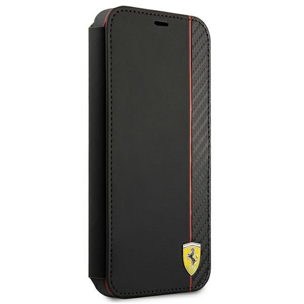 Ferrari - Ferrari On Track Carbon Stripe Plnboksfodral iPhone 13 Pro / 13 - Svart