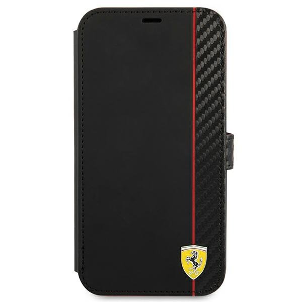 Ferrari - Ferrari On Track Carbon Stripe Plånboksfodral iPhone 13 - Svart