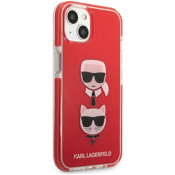 KARL LAGERFELD - Karl Lagerfeld TPE Karl & Choupette Skal iPhone 13 Mini - Röd