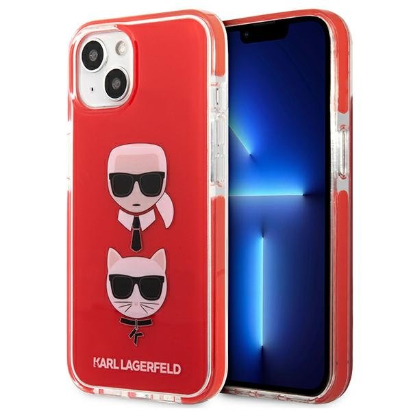 KARL LAGERFELD - Karl Lagerfeld TPE Karl & Choupette Skal iPhone 13 Mini - Röd