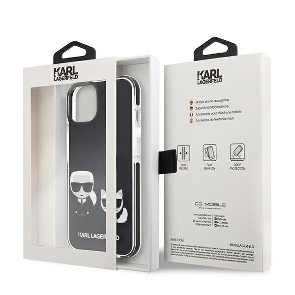 KARL LAGERFELD - Karl Lagerfeld TPE Karl & Choupette Skal iPhone 13 Mini - Svart