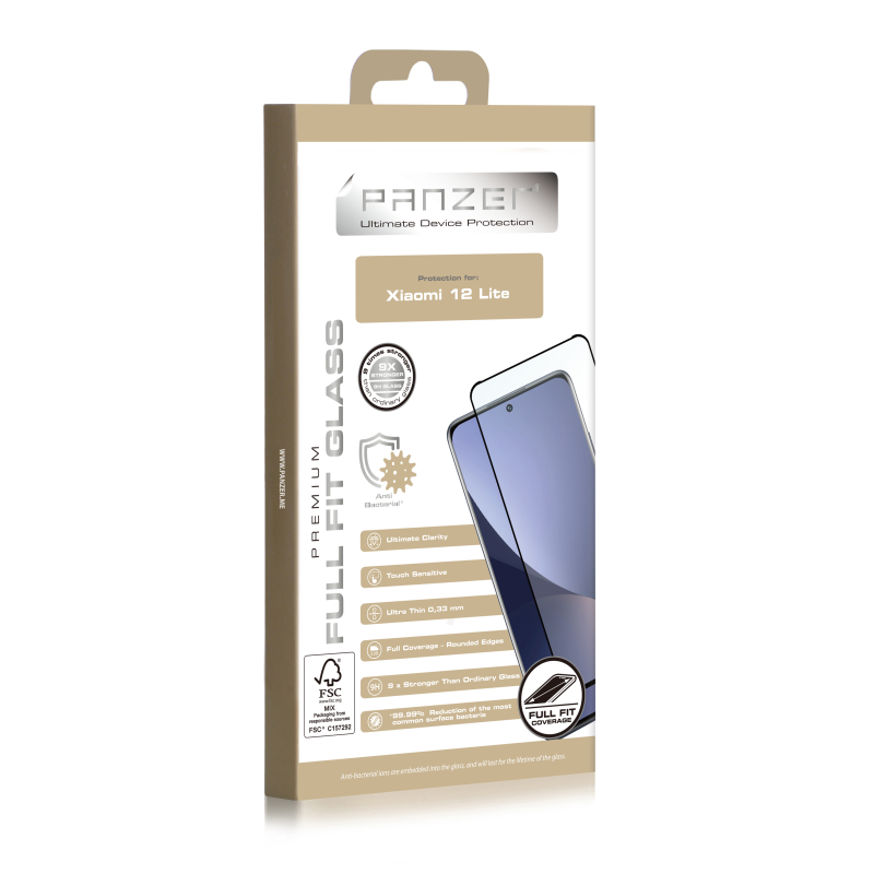 Panzer - Panzer Xiaomi 12 Lite Härdat Glas Full-Fit - Svart